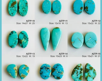 Arizona Turquoise Pair Gemstone Mix Shape Cabochons for making Jewelry, 100% Natural Top Quality Arizona Turquoise Matched Pairs Earrings