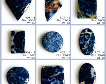 Natural Sodalite Cabochon Gemstone for Jewelry Making, Craft Supplies, DIY, Hand Polished Stone for wire warp