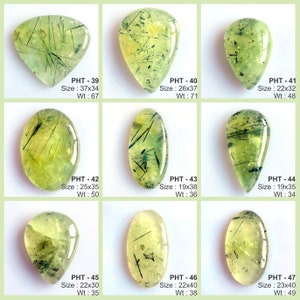 Piedra preciosa suelta de cabujón de prehnita verde impresionante 100% natural para hacer joyas, regalo de cristales curativos para ella