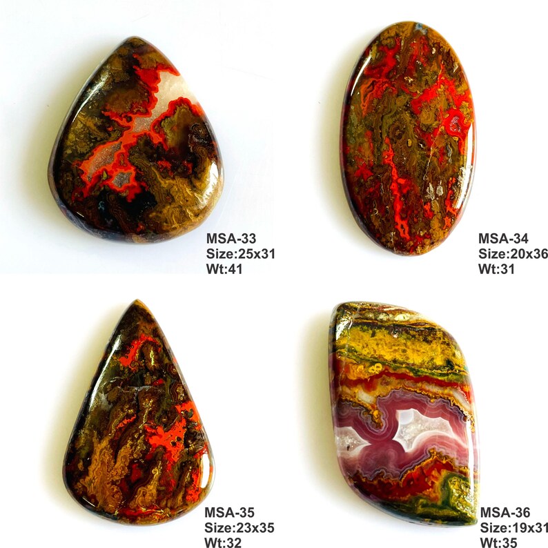 Natürlicher Nahtachat Cabochon : Handgefertigter Edelstein für Schmuck Bild 13