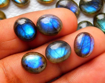 Labradorite Oval Shape Cabs Natural Blue Fire Labradorite Cabochon Oval Gemstone Lot For Making Jewelry calibrated Stone All Sizes available