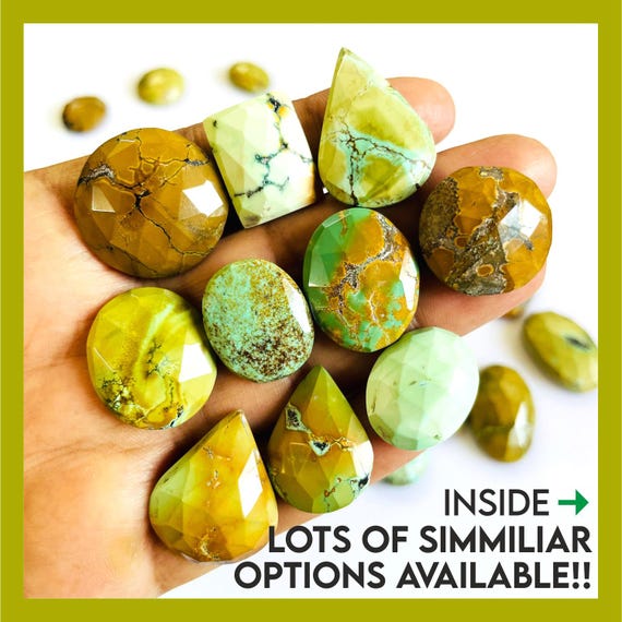 Faceted Turquoise Cabochon, Rare Turquoise Gemstone Jewelry