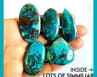 Natural Chrysocolla Malachite Cabochon Gemstone for Jewelry Making