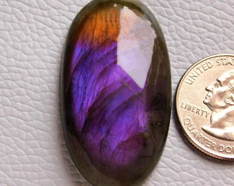 Cabochon de pierre précieuse de labradorite Flashy violet naturel, idéal pour la fabrication de bijoux en argent et de bijoux en fil métallique