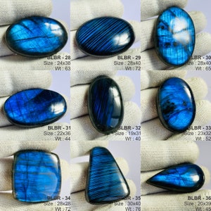 Cabochons de labradorite bleue naturelle de qualité AAA, prix de gros, faits main et polis à la main. image 6