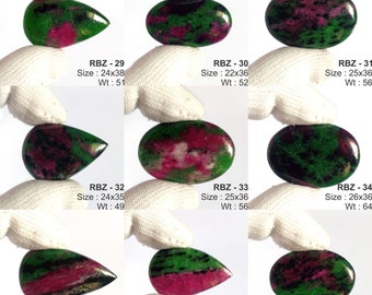 Ruby Zoisite - Ruby in Zoisite - Anyolite - ruby zoisite cabochon stones - healing crystals gemstones - ruby stone