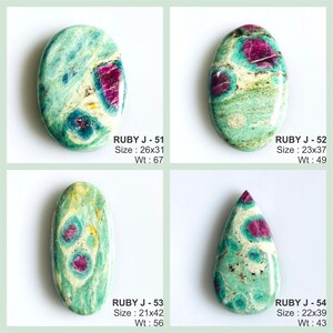 Ruby Fuchsite Gemstone Cabochon: Handcrafted Jewelry Making Gem image 4