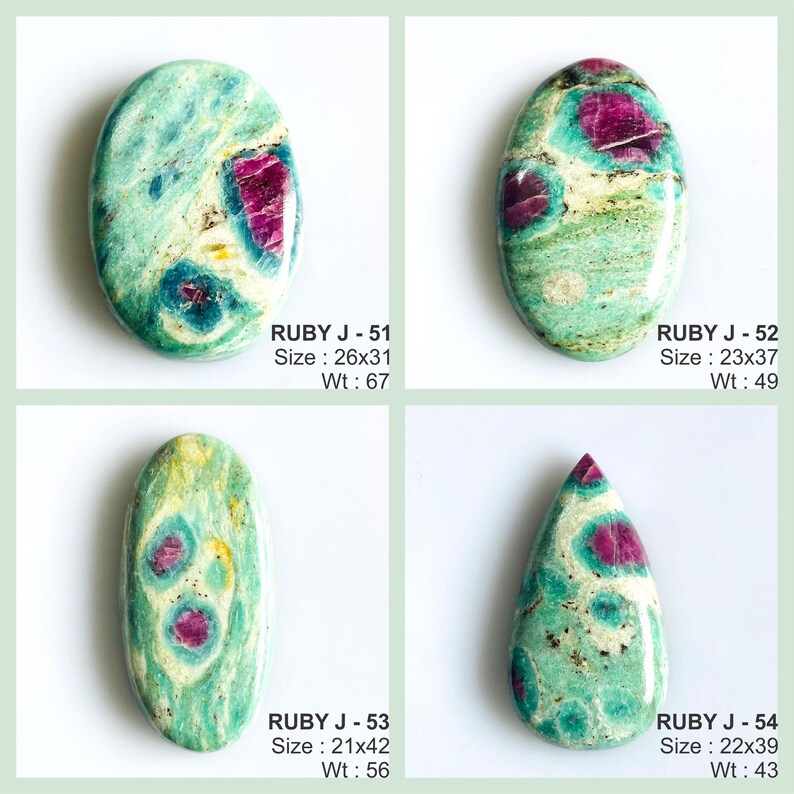 Ruby Fuchsite Gemstone Cabochon: Handcrafted Jewelry Making Gem image 4