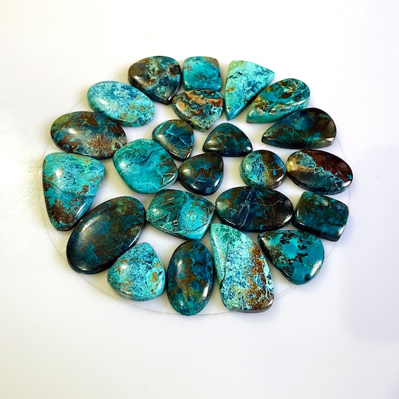 Parrot Wing Chrysocolla Cabochon: Natural Loose Gemstone