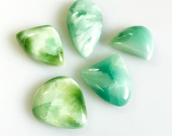 Natural Hemimorphite Cabochon: Green Healing Crystal for DIY Jewelry