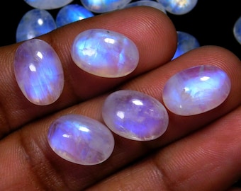 Rainbow Moonstone Oval shape Gemstone Cabochon for making beautiful jewelry Natural Blue Flashy Rainbow Moonstone Cabs Loose Gemstone best