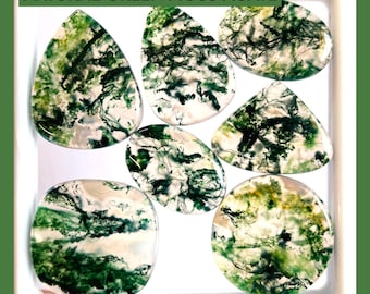 Natural Green Moss Agate Cabochon: Gemstone for Jewelry - Etsy