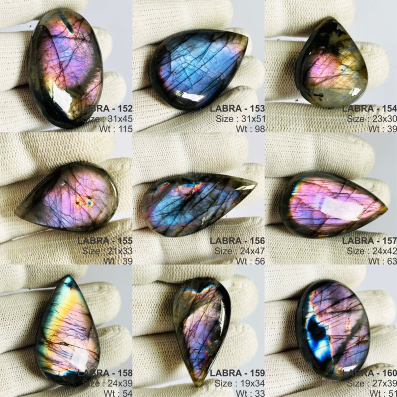 CABOCHON LABRADORITE naturelle Multifire, vente en gros, lot de pierres précieuses de labradorite, qualité AAA, taille de mélange de pierres de labradorite, lot de labradorite bleue image 6