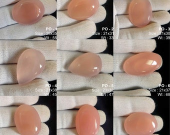 Rose Chalcedony, Mix Shape, Best Quality, Calibrated Stone, Pink Chalcy Cabs, Pink Onyx Cab, Pink Onyx Gemstone, Rose Chalcy Oval