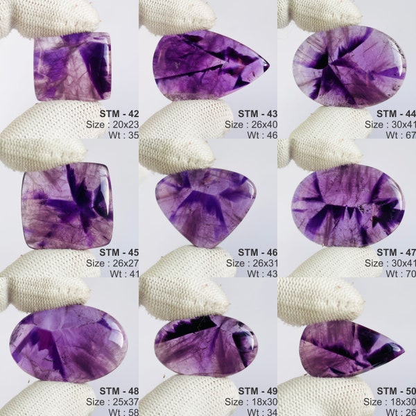 Natural Trapiche Amethyst Cabochon Gemstone, Star Amethyst Wholesale Lot For Jewelry Making Supply, Mix Shape Cabochon Healing Crystal Cabs