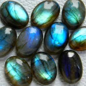 Labradorite forma ovale cabine fuoco blu naturale labradorite cabochon pietra preziosa ovale lotto per realizzare gioielli pietra calibrata tutte le dimensioni disponibili immagine 8