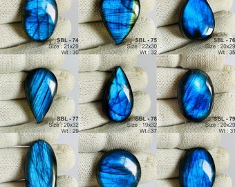 AAA Kwaliteit Blauwe Labradoriet Edelsteen Groothandelsprijs Steen Natuurlijke Blauwe Labradoriet Cabochons Handgemaakt en met de hand gepolijst.