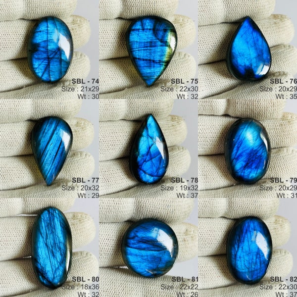 AAA Quality Blue Labradorite Gemstone Wholesale Price Stone Natural Blue Labradorite Cabochons Handmade And hand polished.