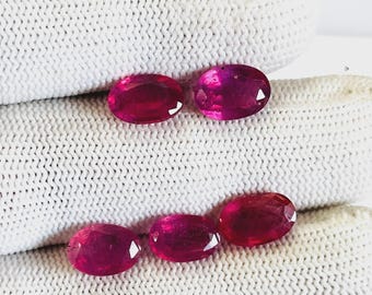 Faceted Pink Ruby Cabochon for Jewelry Making, Loose Rose Cut Gemstone