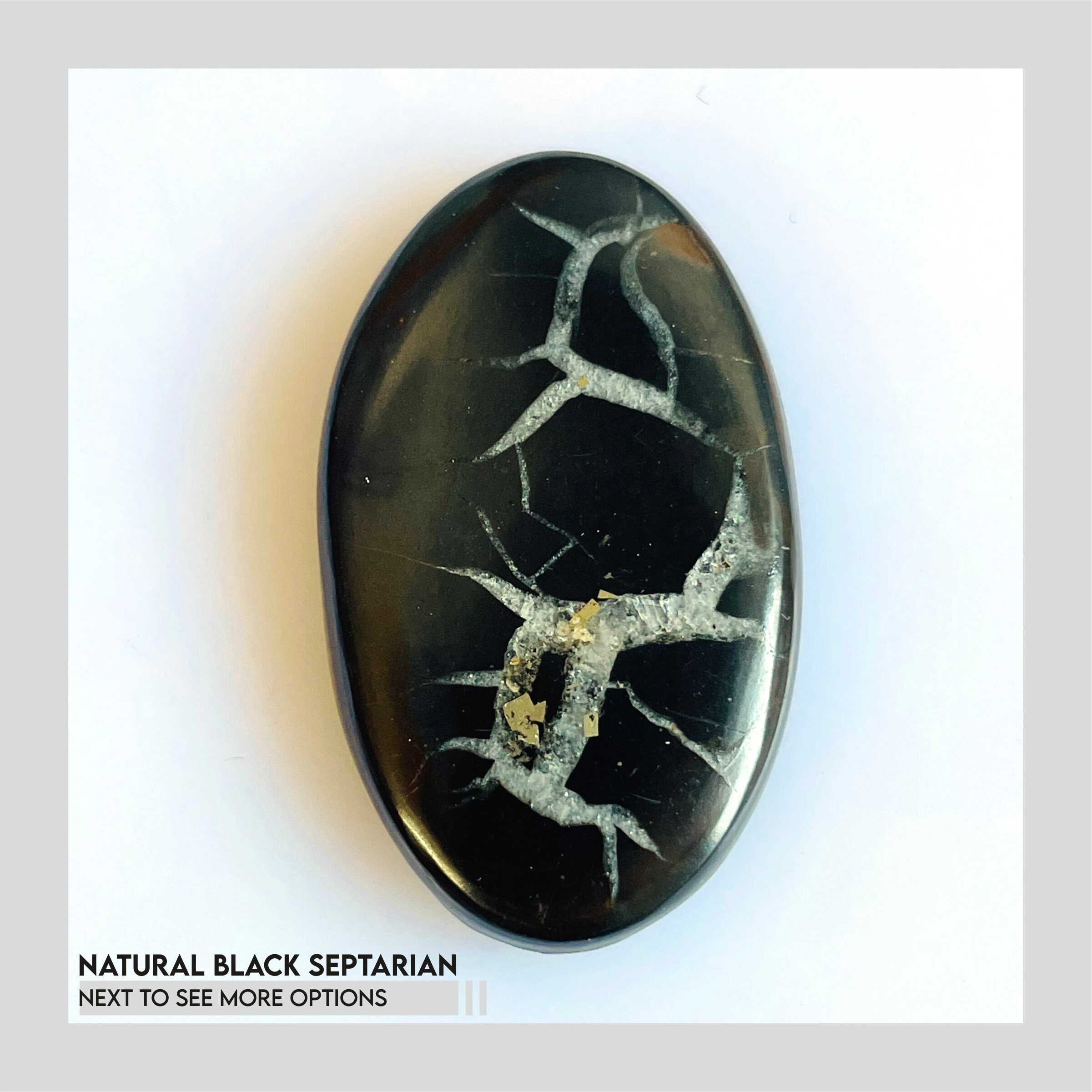 Black Septarian Cabochon: Natural Gemstone for Jewelry Making