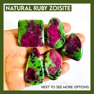 Natural Ruby Zoisite Cabochon: Tanzania Healing Crystal Gemstone