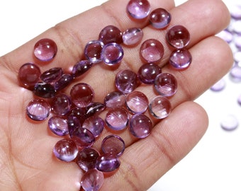 Natural purple Amethyst Round shape loose Gemstone cabochons all sizes available