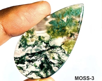 Natürlicher Grüner Moos Achat Cabochon: Edelstein für Schmuck