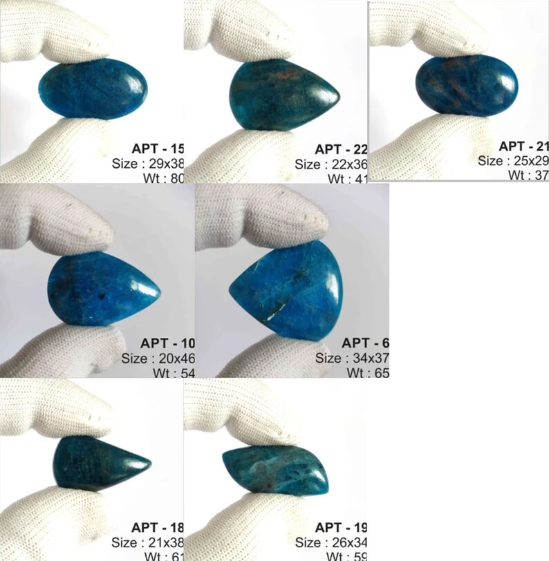 Cabochon en apatite naturelle, lot de gros de pierres précieuses en vrac pour la fabrication de bijoux en pierre image 10