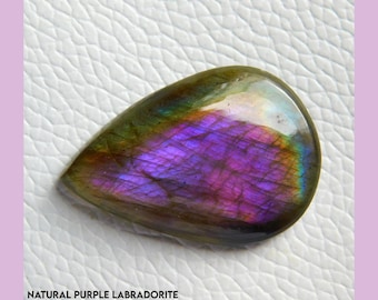 Natural Purple Fire Labradorite Cabochon: Loose Crystal Gemstone