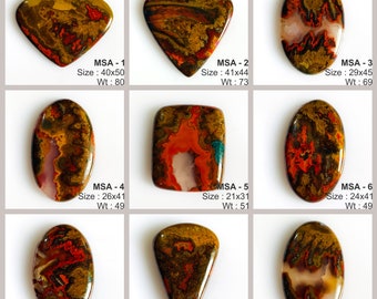 Natural Seam Agate Loose Gemstone Cabochon for making pendent Designer Gemstone handmade Cabs for making jewelry