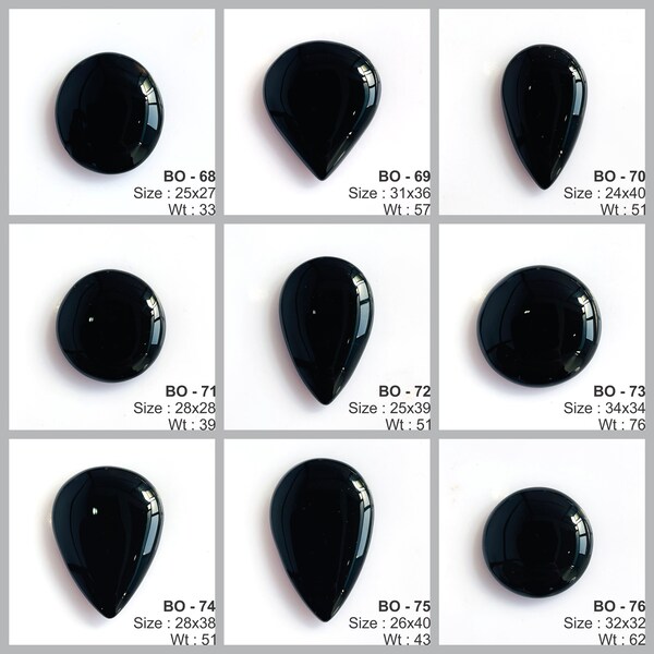 Awesome Natural Black Onyx Cabochon, Black Onyx Loose, AAA Quality Onyx, Black Agate Gemstone, For Jewelry Making