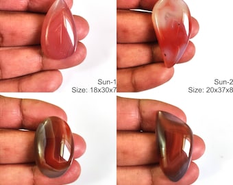 Red Banded Agate Gemstone, Natural Mix Shape Rare Red Banded Agate Cabochon, Red And White Agate Jewelry AAA Quality Loose Gemstone