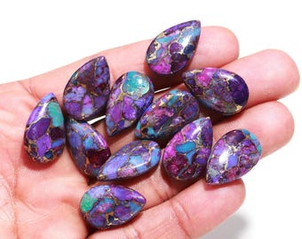 Mohave Turquoise Pair, Flat Back Cabochons for Jewelry Design