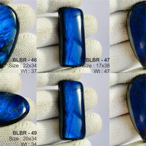 Cabochons de labradorite bleue naturelle de qualité AAA, prix de gros, faits main et polis à la main. image 8