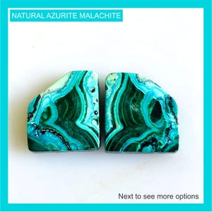 Azurit Malakit Matchat Par: Naturliga Ädelsten Cabochoner
