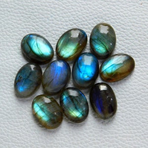 Labradorite forma ovale cabine fuoco blu naturale labradorite cabochon pietra preziosa ovale lotto per realizzare gioielli pietra calibrata tutte le dimensioni disponibili immagine 7