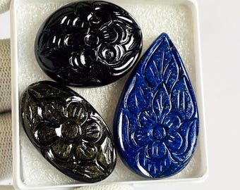 Hand Carved Gemstone Cabochon: Natural Crystal for Jewelry Making