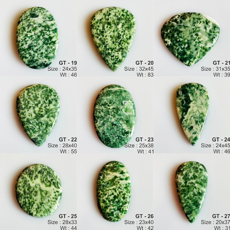 Natural Green Spot Jasper Cabochon wholesale price loose Gemstone for making jewelry image 1