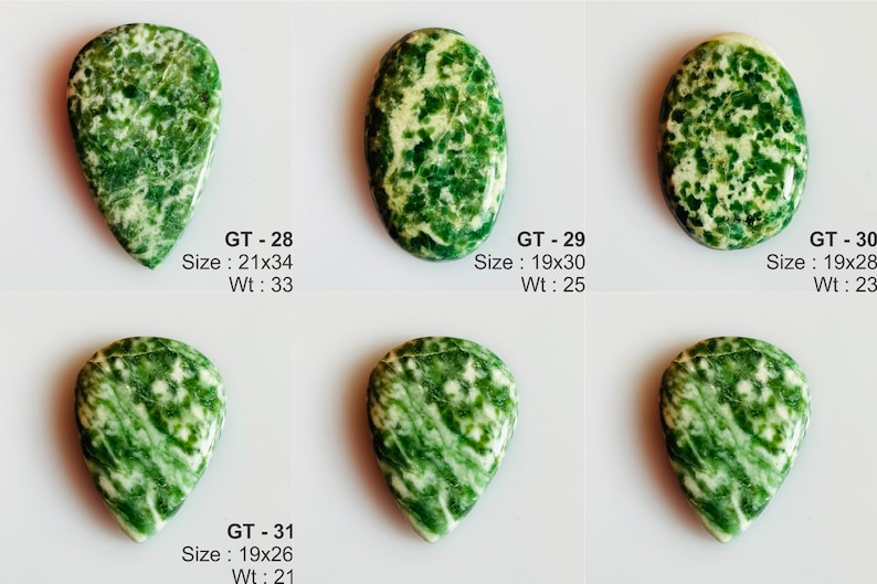 Natural Green Spot Jasper Cabochon wholesale price loose Gemstone for making jewelry image 4
