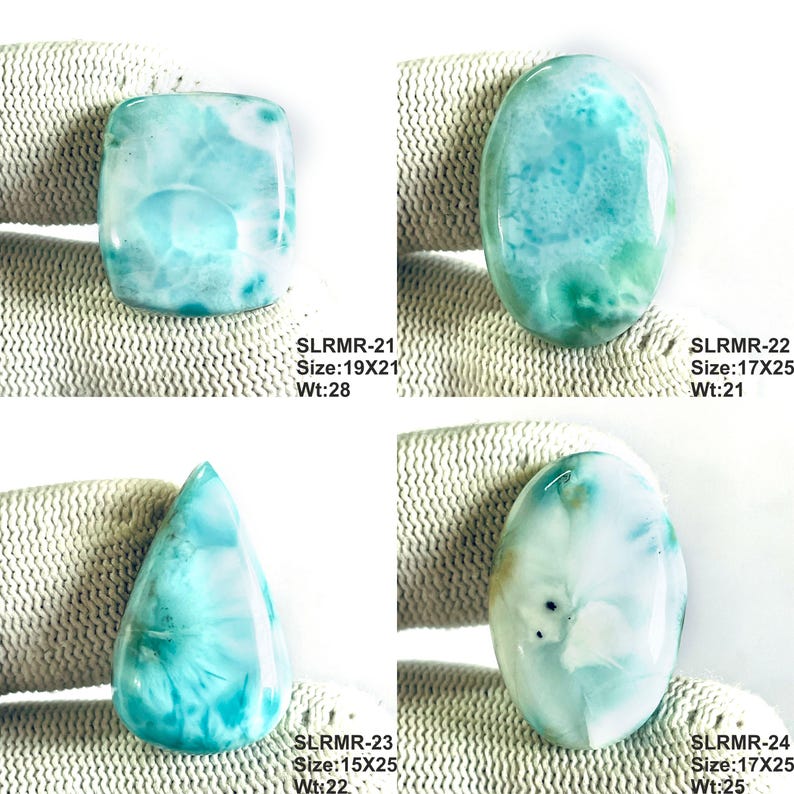 Natural Larimar Cabochon: Loose Gemstone for Jewelry Making image 9