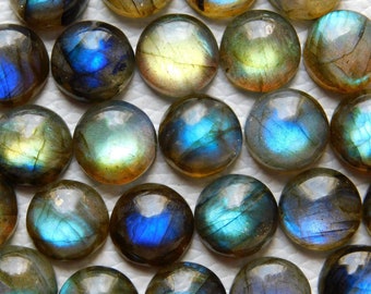 Labradorite Round Shape Cabs Natural Blue Fire Labradorite Cabochon Round Gemstone Lot For Making Jewelry Stone All Sizes available