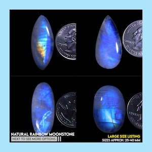 Natural Rainbow Moonstone Cabochon, Mixed Shape Loose Gemstones, Blue Fire Flash Moonstone, Top Quality Stone Gift for Her