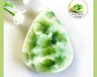 Hemimorphite Gemstone Cabochon: Green Healing Crystal for DIY Jewelry
