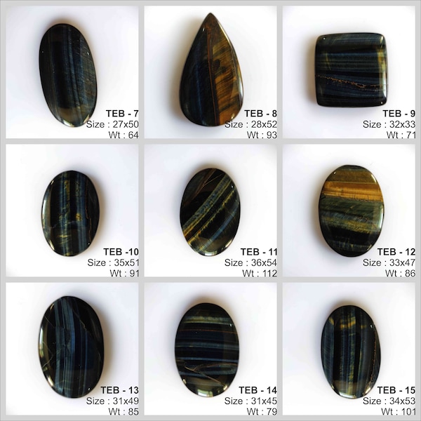 Natural blue Tiger eye cabochons, Blue Tiger eye wholesale Price loose gemstone for making pendent and jewelry  gift for her