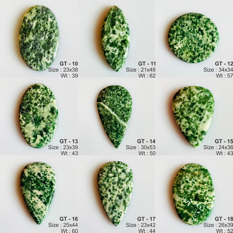 Natural Green Spot Jasper Cabochon wholesale price loose Gemstone for making jewelry image 3