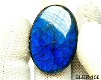 Cabochon di labradorite blu naturale, gemma sfusa con retro piatto per avvolgimento su filo e creazione di gioielli