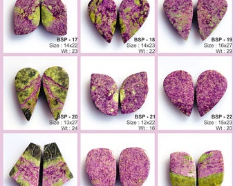 Stichtite  pair Stone Wholesale Stichtite matched pair Gemstone cabochon form making earring and making jewelry