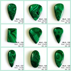 Cabochon en malachite naturelle, pierre précieuse de malachite à dos plat, malachite de qualité AAA, malachite polie à la main pour bijoux image 4