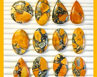 Maligano Jasper Cabochon: Oval Flat Back Gemstone