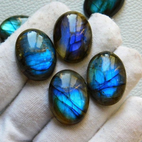 Labradorite Oval Shape Cabs Natural Blue Fire Labradorite Cabochon Oval Gemstone Lot For Making Jewelry calibrated Stone All Sizes available